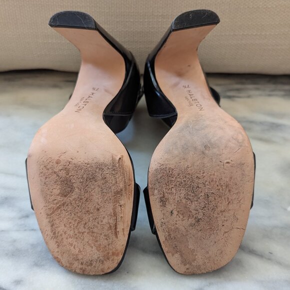 Halston Heritage Marylan Mirror Heel Sandal Black 7.5 - Picture 6 of 7